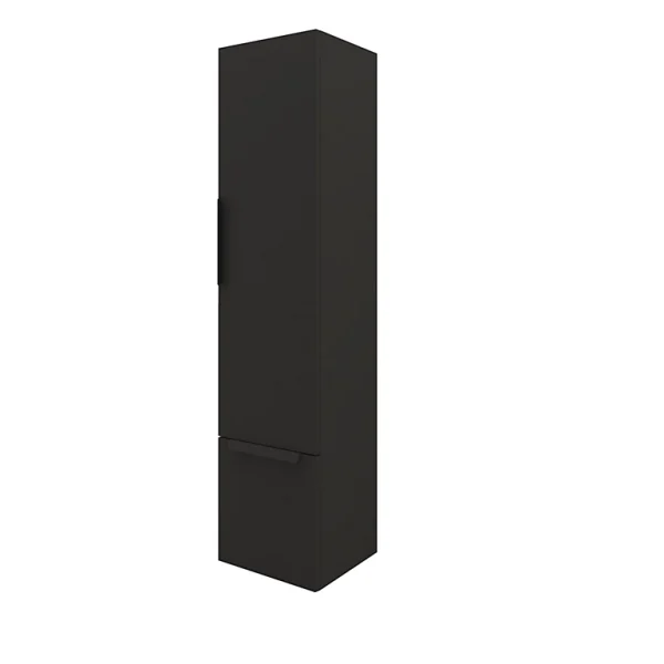 soldes pas cher Castorama Colonne De Salle De Bains à Suspendre Noir Mat Avec Miroir Intérieur Urban H. 150 X L. 35 X P.32 Cm 1