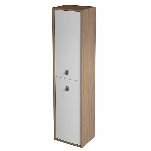france Castorama Colonne De Salle De Bains à Suspendre Ouverture Gauche Havana Blanc Mat H. 160 X L. 39 Cm 1