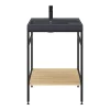 boutiqued en ligne Castorama Console Pour Vasque à Poser GoodHome Duala Métal Noir 60 Cm + Plan Vasque Noir GoodHome Mila 60 Cm 5