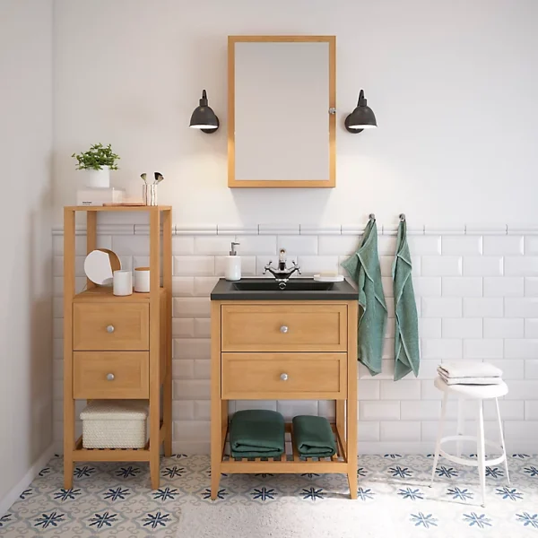 Castorama Demi Colonne De Salle De Bains à Poser GoodHome Perma L56,2 X H120,6 Cm vente à bas prix 1