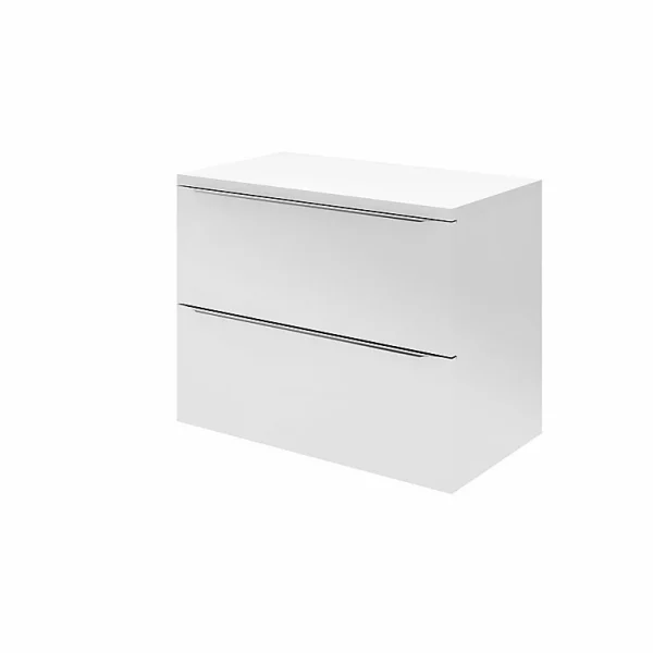 Livraison rapide Castorama Ensemble L.80 Cm Meuble Sous Vasque Imandra Blanc à Suspendre + Plan De Toilette Marloes Aggloméré Blanc Brillant 1