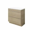 Castorama Ensemble L.80 Cm Meuble Sous Vasque Imandra Décor Chêne à Poser + Plan De Toilette Marloes Aggloméré Blanc Brillant boutiqued en ligne 5