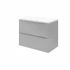 Castorama Ensemble L.80 Cm Meuble Sous Vasque Imandra Gris à Suspendre + Plan De Toilette Marloes Aggloméré Blanc Brillant en ligne officielle 5