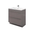 mode Castorama Ensemble L.80 Cm Meuble Sous Vasque Imandra Gris Taupé à Poser + Plan Vasque Nira Céramique Blanc 5
