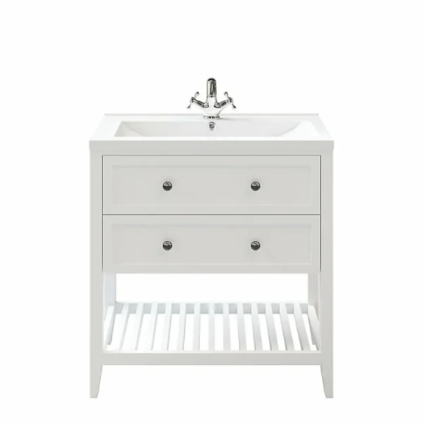 Castorama Ensemble L.80 Cm Meuble Sous Vasque Perma Blanc à Poser + Plan Vasque Nira Céramique Blanc soldes en ligne 1