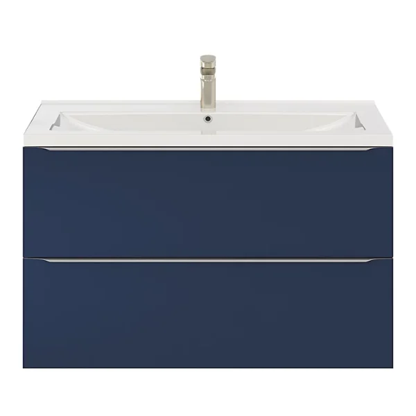Castorama Ensemble Salle De Bains L.100 Cm Meuble à Suspendre Imandra Bleu Nuit Mat + Plan Vasque Céramique Blanc commentaire favorable 1