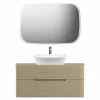 magasin pas cher Castorama Ensemble Salle De Bains L. 104 Cm Meuble Sous Vasque + Plan De Toilette Décor Bois Natuel Alba 5