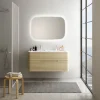 Livraison gratuite Castorama Ensemble Salle De Bains L. 119 Cm Meuble Sous Vasque Décor Bois Natuel + Plan Vasque Blanc Mat Alba 5