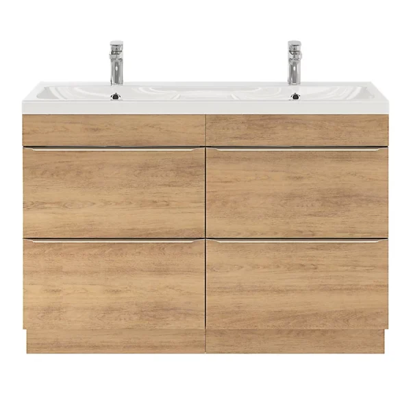 Castorama Ensemble Salle De Bains L.120 Cm Meuble à Suspendre Imandra Blanc Brillant + Plan Vasque Résine Blanc qualité supérieure 1