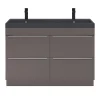Castorama Ensemble Salle De Bains L.120 Cm Meuble à Suspendre Imandra Gris Taupe Brillant + Plan Vasque Résine Noir soldes magasin 5