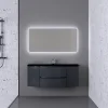 Acheter Maintenant Castorama Ensemble Salle De Bains L.138 Cm Meuble Sous Vasque Gris Anthracite Brillant + Plan Vasque Central Verre Noir Mat Vague 5