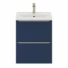 Castorama Ensemble Salle De Bains L.50 Cm Meuble à Suspendre Faible Profondeur Imandra Bleu Nuit Mat + Plan Vasque Porcelaine Blanc outlet soldes 7