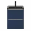 Castorama Ensemble Salle De Bains L.50 Cm Meuble à Suspendre Faible Profondeur Imandra Bleu Nuit Mat + Plan Vasque Porcelaine Noir Top ventes 5