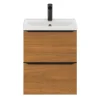 Castorama Ensemble Salle De Bains L.50 Cm Meuble à Suspendre Faible Profondeur Imandra Décor Noyer + Plan Vasque Porcelaine Blanc qualité d’originales 5
