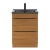 Castorama Ensemble Salle De Bains L.60 Cm Meuble à Poser Imandra Décor Noyer + Plan Vasque Porcelaine Noir vente à bas prix 7