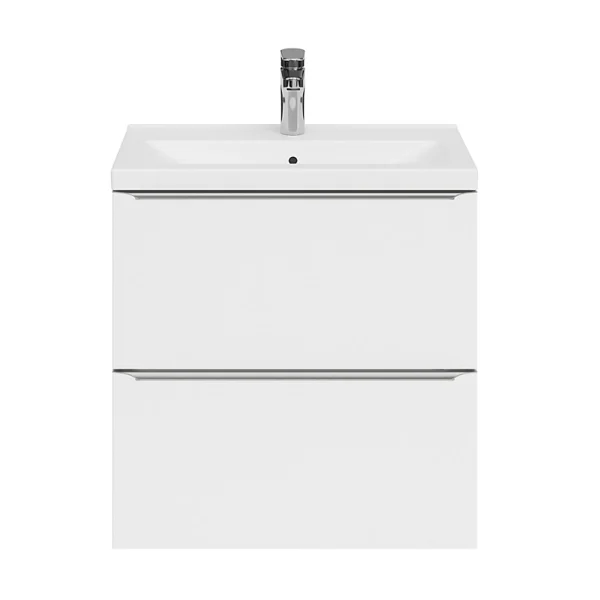 Castorama Ensemble Salle De Bains L.60 Cm Meuble à Suspendre Faible Profondeur Imandra Blanc Brillant + Plan Vasque Porcelaine Blanc magasin en ligne 1