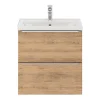 Castorama Ensemble Salle De Bains L.60 Cm Meuble à Suspendre Faible Profondeur Imandra Décor Chêne + Plan Vasque Porcelaine Blanc Retour Facile et Gratuit 5