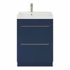 Castorama Ensemble Salle De Bains L.60 Cm Meuble à Suspendre Imandra Bleu Nuit Mat + Plan Vasque Résine Blanc Meilleur Prix 5