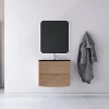 Castorama Ensemble Salle De Bains L.70 Cm Meuble Sous Vasque Effet Bois + Plan Vasque Verre Noir Mat Vague Prix très abordable 7