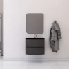 Castorama Ensemble Salle De Bains L.70 Cm Meuble Sous Vasque Gris Anthracite Brillant + Plan Vasque Verre Noir Mat Vague achetez pas cher 7
