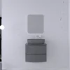 soldes Castorama Ensemble Salle De Bains L.70 Cm Meuble Sous Vasque + Plan De Toilette Gris Anthracite Brillant Vague 5