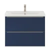 Castorama Ensemble Salle De Bains L.80 Cm Meuble à Suspendre Faible Profondeur Imandra Bleu Nuit Mat + Plan Vasque Porcelaine Blanc grossiste en ligne 5