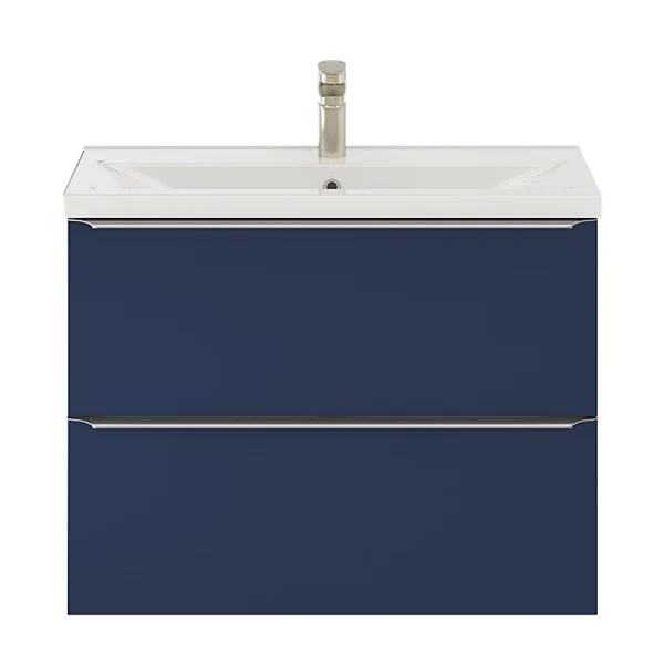 Castorama Ensemble Salle De Bains L.80 Cm Meuble à Suspendre Faible Profondeur Imandra Bleu Nuit Mat + Plan Vasque Porcelaine Blanc grossiste en ligne 1