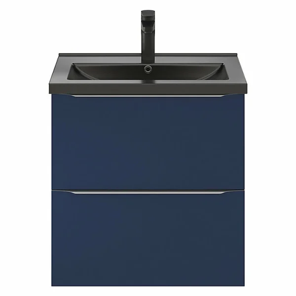 Castorama Ensemble Salle De Bains L.80 Cm Meuble à Suspendre Faible Profondeur Imandra Bleu Nuit Mat + Plan Vasque Porcelaine Blanc site en ligne 1