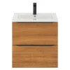Meilleur Prix Garanti Castorama Ensemble Salle De Bains L.80 Cm Meuble à Suspendre Faible Profondeur Imandra Gris Taupe Brillant + Plan Vasque Porcelaine Blanc 5