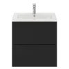 Castorama Ensemble Salle De Bains L.80 Cm Meuble à Suspendre Faible Profondeur Imandra Noir Mat + Plan Vasque Porcelaine Blanc achetez 5