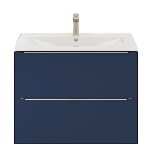 Castorama Ensemble Salle De Bains L.80 Cm Meuble à Suspendre Imandra Bleu Nuit Mat + Plan Vasque Céramique Blanc vente luxe pas cher 1