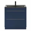 luxe soldes Castorama Ensemble Salle De Bains L.80 Cm Meuble à Suspendre Imandra Bleu Nuit Mat + Plan Vasque Résine Noir 7