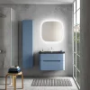 de garantie authentique Castorama Ensemble Salle De Bains L. 84 Cm Meuble Sous Vasque Bleu Mat + Plan Vasque Noir Mat Alba 7