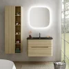 Nouvelle tendance Castorama Ensemble Salle De Bains L. 84 Cm Meuble Sous Vasque Décor Bois Natuel + Plan Vasque Noir Mat Alba 7