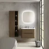 Castorama Ensemble Salle De Bains L. 84 Cm Meuble Sous Vasque Décor Noyer + Plan Vasque Blanc Mat Alba mode 7