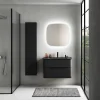 Castorama Ensemble Salle De Bains L. 84 Cm Meuble Sous Vasque Noir Mat + Plan Vasque Noir Mat Alba à prix très bas 5