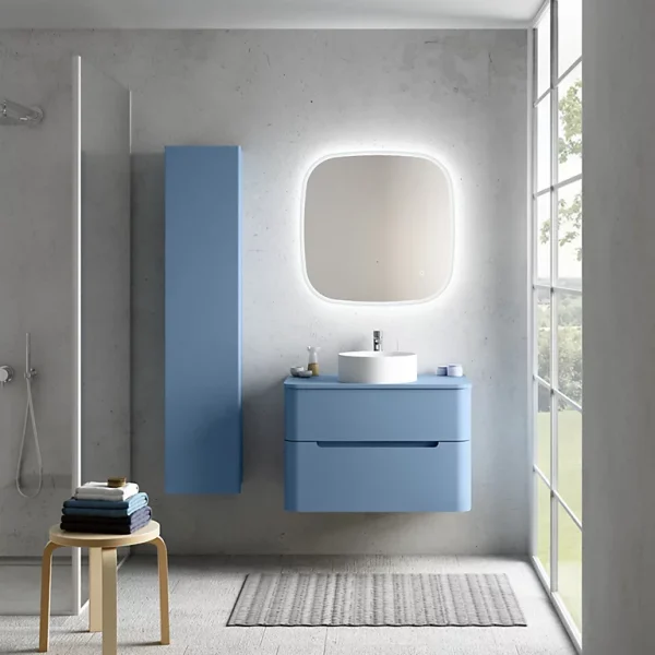 Castorama Ensemble Salle De Bains L. 84 Cm Meuble Sous Vasque + Plan De Toilette Bleu Mat Alba nouvelle saison 1
