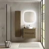 Castorama Ensemble Salle De Bains L. 84 Cm Meuble Sous Vasque + Plan De Toilette Décor Noyer Alba Top ventes 7