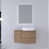 Castorama Ensemble Vague L.104 Cm Meuble Sous Vasque à Suspendre Décor Bois + Plan De Toilette + Complément Gauche prix de gros 7
