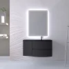 Castorama Ensemble Vague L.104 Cm Meuble Sous Vasque à Suspendre Graphite Mat + Complément Gauche + Plan Vasque Verre Noir Mat achetez pas cher 7