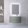 Satisfait ou Remboursé Castorama Ensemble Vague L.104 Cm Meuble Sous Vasque à Suspendre Kaki Mat + Complément Gauche + Plan Vasque Résine Blanc 7