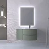 Castorama Ensemble Vague L.104 Cm Meuble Sous Vasque à Suspendre Kaki Mat + Complément Gauche + Plan Vasque Verre Blanc boutique paris 7
