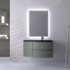 Castorama Ensemble Vague L.104 Cm Meuble Sous Vasque à Suspendre Kaki Mat + Complément Gauche + Plan Vasque Verre Noir Mat grossiste en ligne 5