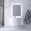 Castorama Ensemble Vague L.104 Cm Meuble Sous Vasque Blanc Mat à Suspendre + Complément Droit + Plan Vasque Résine Blanc grande marque pas cher 7