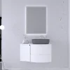 Castorama Ensemble Vague L.104 Cm Meuble Sous Vasque Blanc Mat à Suspendre + Plan De Toilette + Complément Gauche Satisfait ou Remboursé 5