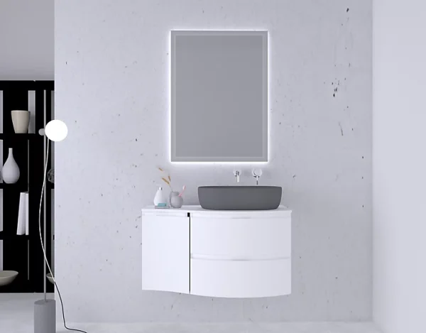 Castorama Ensemble Vague L.104 Cm Meuble Sous Vasque Blanc Mat à Suspendre + Plan De Toilette + Complément Gauche Satisfait ou Remboursé 1