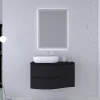 Castorama Ensemble Vague L.104 Cm Meuble Sous Vasque Noir Mat à Suspendre + Plan De Toilette + Complément Droit mode 5