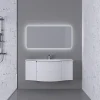 Castorama Ensemble Vague L.138 Cm Meuble Sous Vasque à Suspendre Blanc Mat + Plan Vasque Central Résine Blanc marque moins cher 5