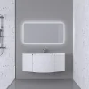 De Qualité Castorama Ensemble Vague L.138 Cm Meuble Sous Vasque à Suspendre Blanc Mat + Plan Vasque Central Verre Blanc 5