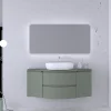 Castorama Ensemble Vague L.138 Cm Meuble Sous Vasque à Suspendre Kaki Mat + Plan De Toilette Central nouveau produit 5